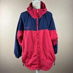 Vintage Columbia Womens Size XL Soft-shell Jacket Coat Colorblock Long Hooded